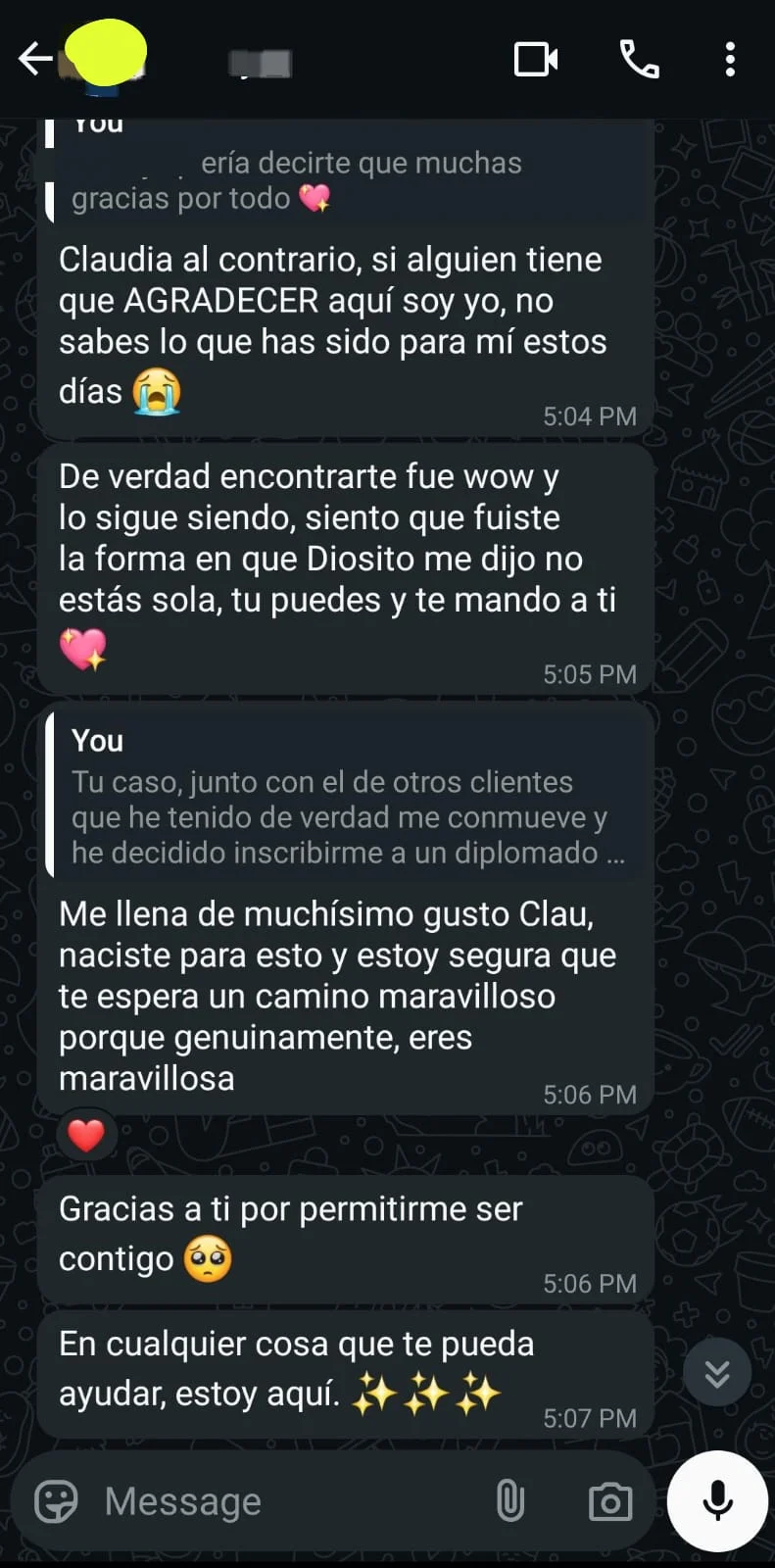 Testimonio de cliente satisfecho portal mistico 4